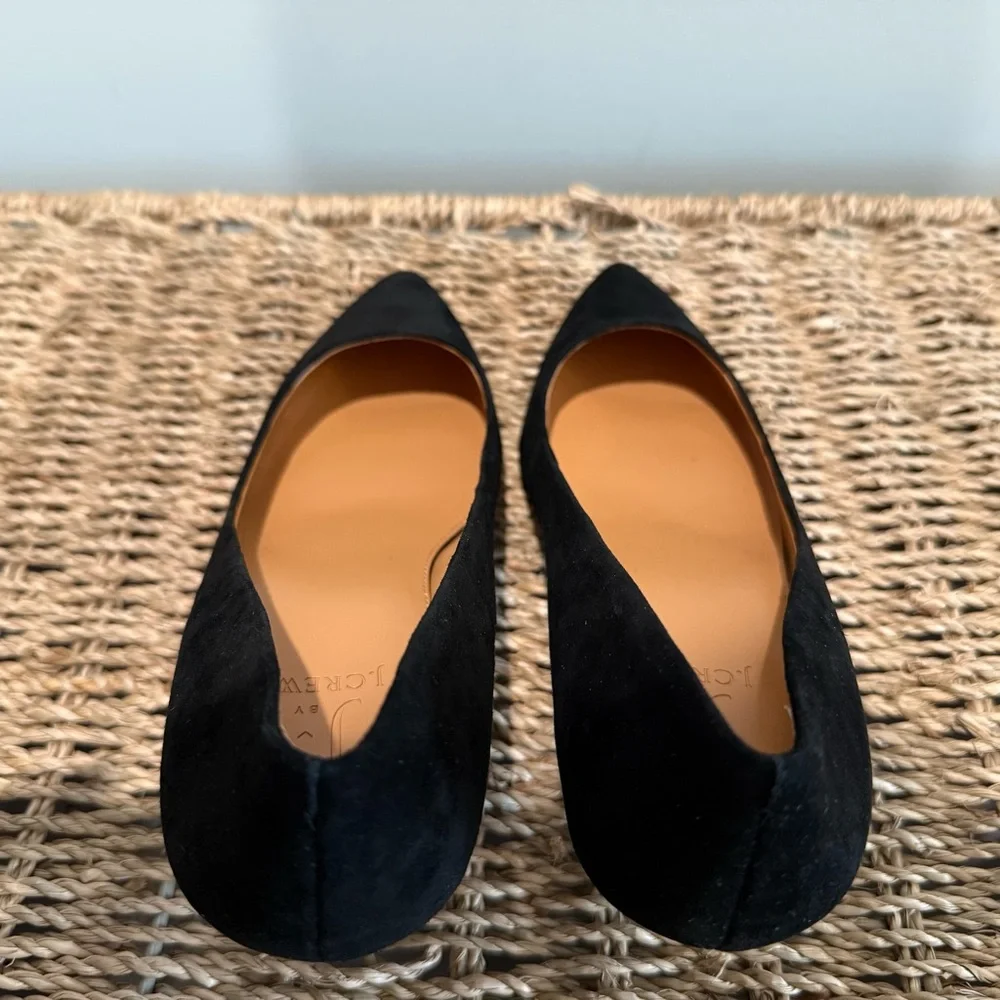 NEW J Crew Esme Black Suede Kitten Heels - Picture 6 of 8